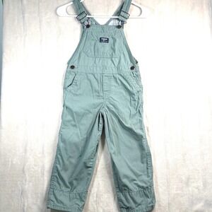 Vintage OshKosh Bgosh Kids Sage Green Plaid 90s Overalls Infant